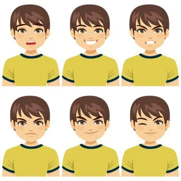 Man Face Expressions 库存插图