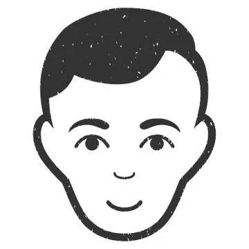 Man Face Grainy Texture Icon Stock Illustration