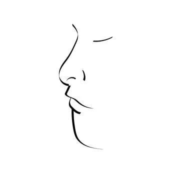 Man face line art vector illustration. Hand drawn sketch. Male portrait. Stock Illustration