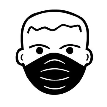 Man with face mask icon vector illustration Stock Illustration
