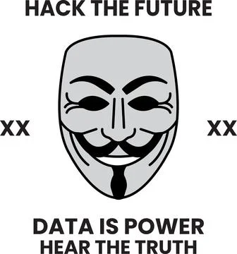 A man face with a mask on it and the words in the style of sign illustrations Stock Illustration