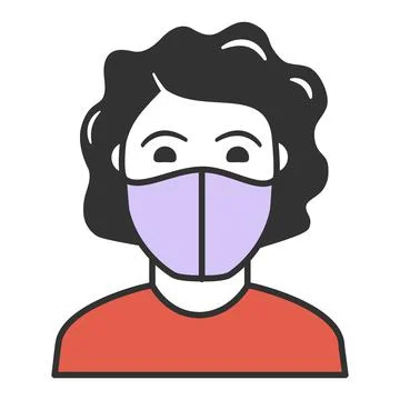 Man in face mask to prevent disease COVID-19. Stock Illustration