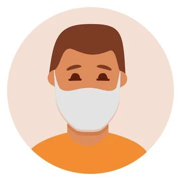 Man in face mask to prevent disease COVID-19. Stock Illustration