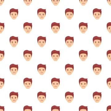 Man face pattern showing sadness and worry Stock Illustration