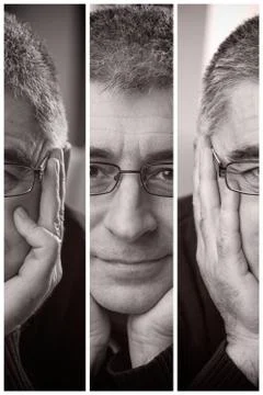 Man Face Pieces Stock Photos