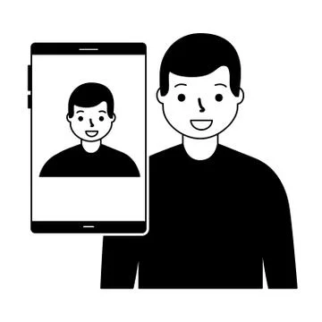 Man face scan biometric digital technology Stockillustratie