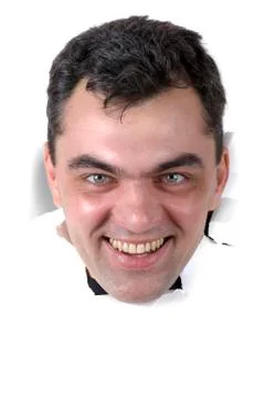 Man face on white Foto stock