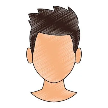 Man faceless head scribble Stock Illustration