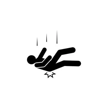 Man, fall, butt, damage, hip icon. Element of man fall down. Premium quality Stock Illustration