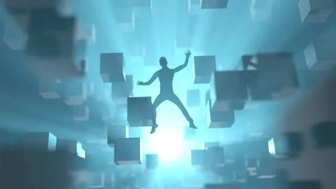 Man fall into the digital abyss Stock Footage 152779837