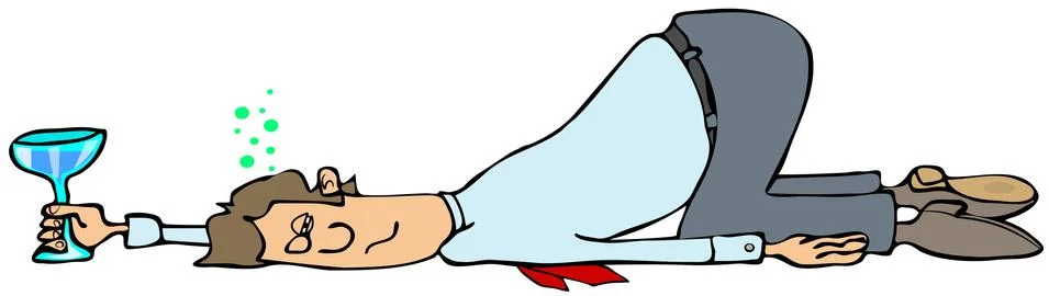 Man fall down drunk Stock Illustration