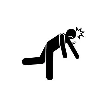 Man, fall, fell icon. Element of amyotrophic lateral sclerosis icon Stock Illustration