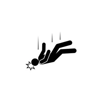 Man, fall, slip, knock icon. Element of man fall down. Premium quality graphic Stock Illustration