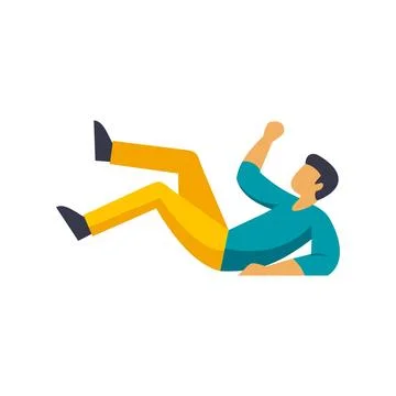 Man falling backward losing balance on ground Stock Illustration