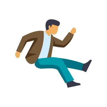 Man falling down accident flat vector illustration Stock Illustration