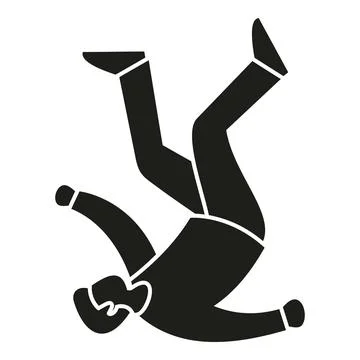 Man falling down accident silhouette icon vector Stock Illustration