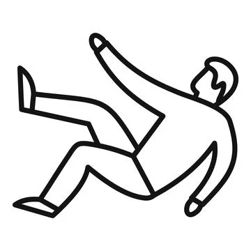 Man falling down after slipping on wet floor Stock Illustration
