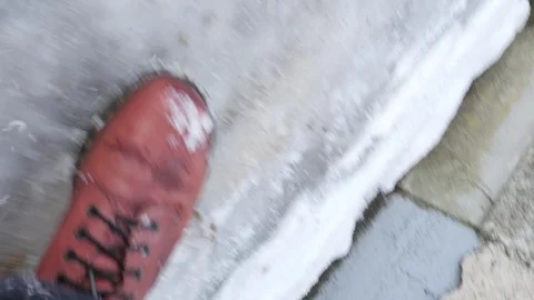 Man falling down on icy pavement. Stock Footage 86553864