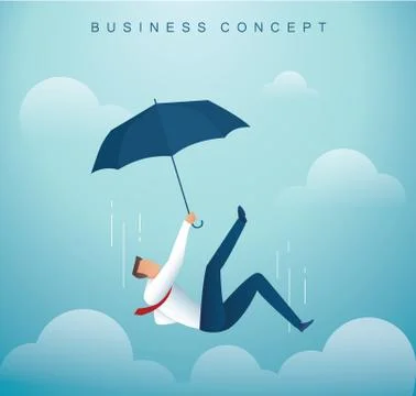 Man falling down from the sky. business concept Stock Illustration