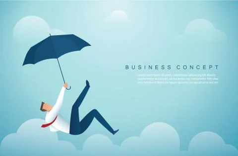 Man falling down from the sky. business concept Stock Illustration