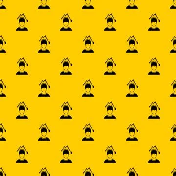 Man with falling red graph over head pattern vector Illustrazione stock