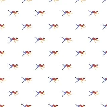 Man falling seamless pattern on white background Illustrazione stock