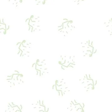 Man falls accident glyph vector seamless pattern Stock Illustration