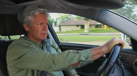 MAN FALLS ASLEEP WHILE DRIVING Stock Footage