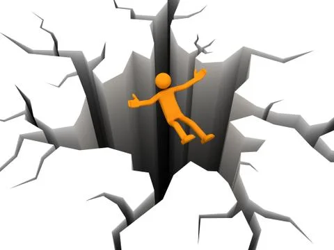 Man falls into a pit Stock Illustration