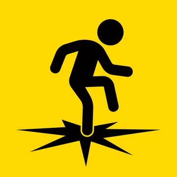 Man falls through ice black icon. Stock Illustration