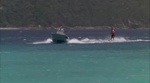 Man falls off water ski Stock Footage 22667643