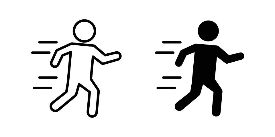 Man fast run icon for web projects Illustrazione stock