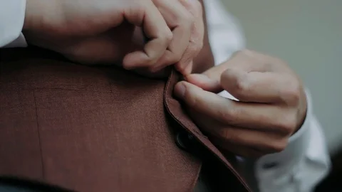 Man fastens Stock Footage 120526485