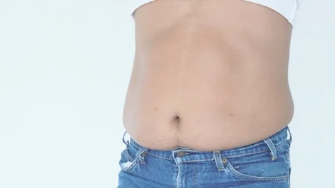 Man fat belly Stock Footage 93264560