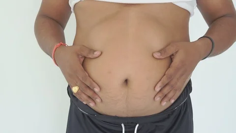 Man fat belly Stock-Footage 93266226