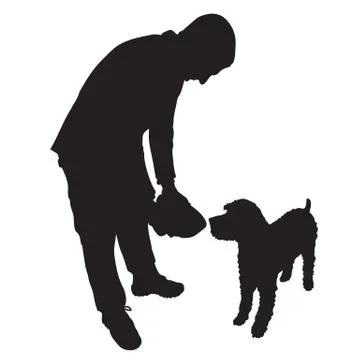 Man Feeding Dog Stock Illustration