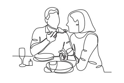 A man feeds his girlfriend Stock Illustration