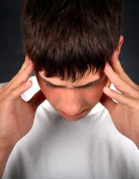 Man feel Headache Foto stock