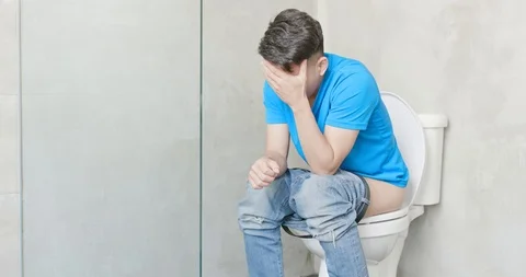 Man feel pain with constipation Stock Footage 90456204
