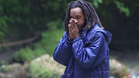 A Man Feeling Coldness While Rubbing His Hands Stock Footage 208939335