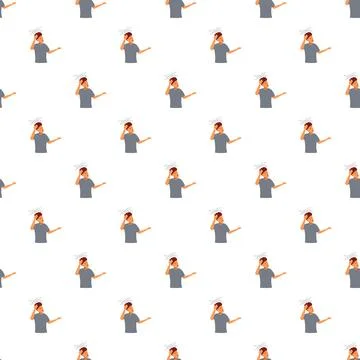 Man feeling dizzy and confused pattern background イラスト素材
