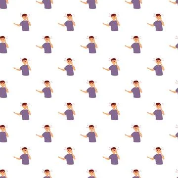 Man feeling dizzy headache sickness vertigo simple pattern Stockillustratie