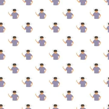 Man feeling dizzy with vertigo and headache pattern Stock Illustration