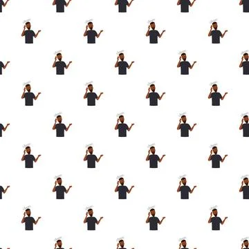 Man feeling dizzy with vertigo and headache pattern Stock Illustration
