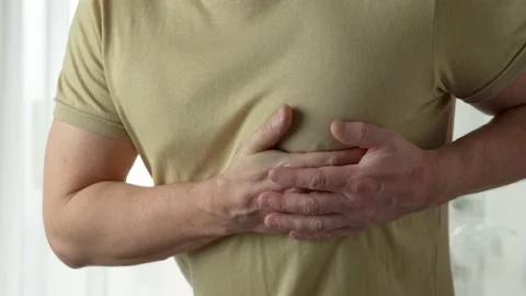 Man feeling heart attack, close-up Video stock 237686838