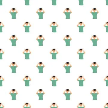 Man feeling stress headache repeating pattern Stock Illustration