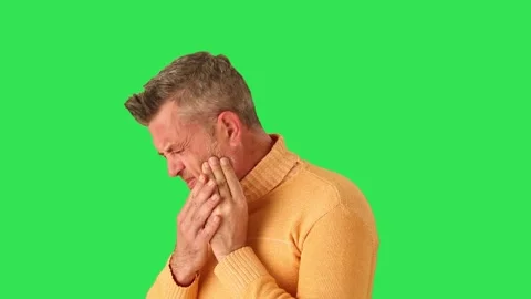Man feels strong tooth pain. People, healthcare and medicine concept . Stock Footage 233004585