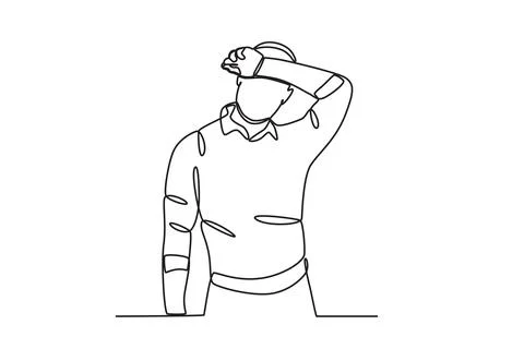 A man feels tired Stock Illustration