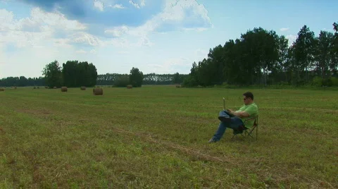 Man in the field 02 스톡 동영상 509107
