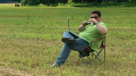 Man in the field 03 Stock Footage 509385